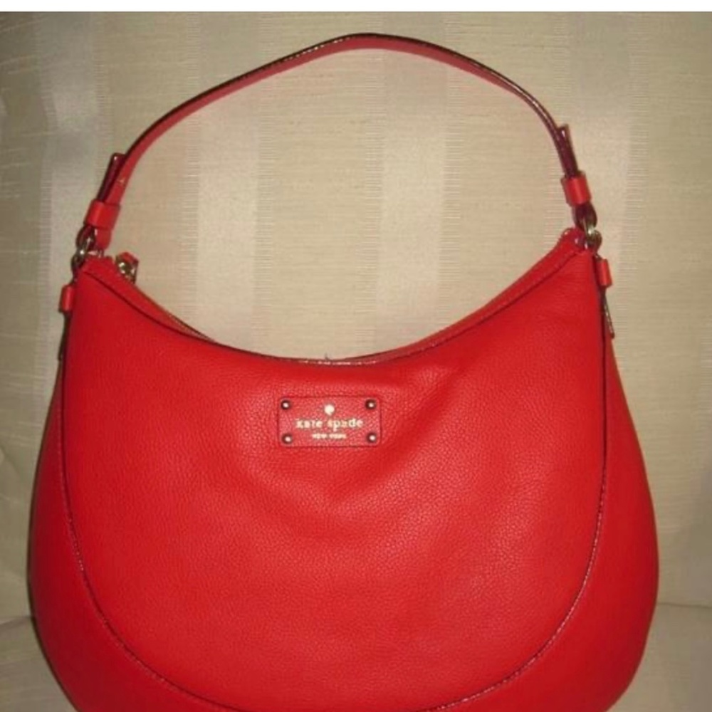 Kate Spade Classic-Berkshire Road Lori Bag, Red, Black and White polka dot insid